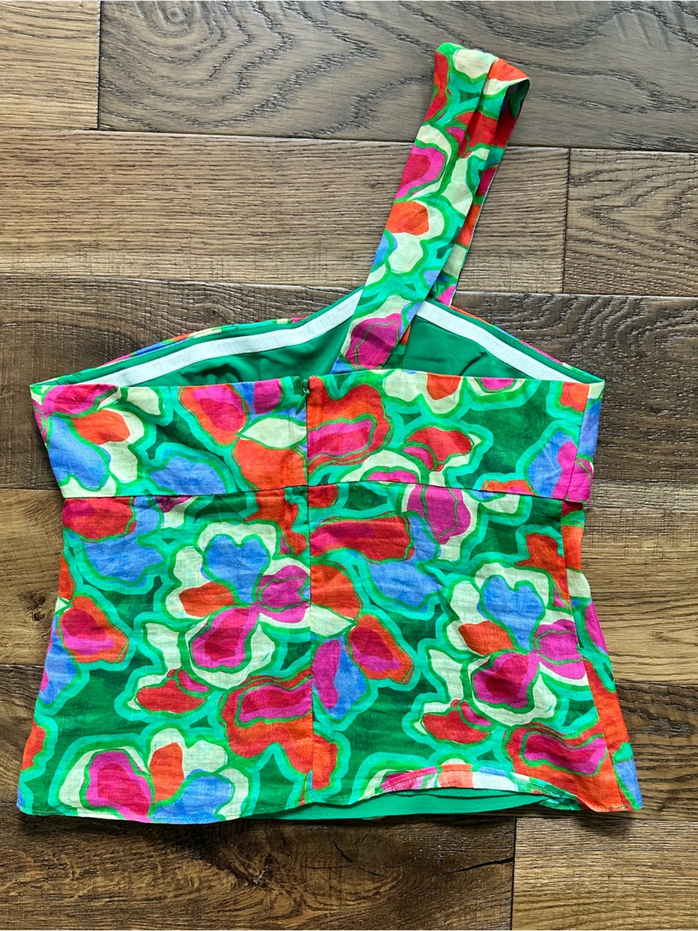 Amanda Uprichard Mallorca Top One Shoulder Ruffle Tropical Resort Vacation XS - Picture 4 of 5